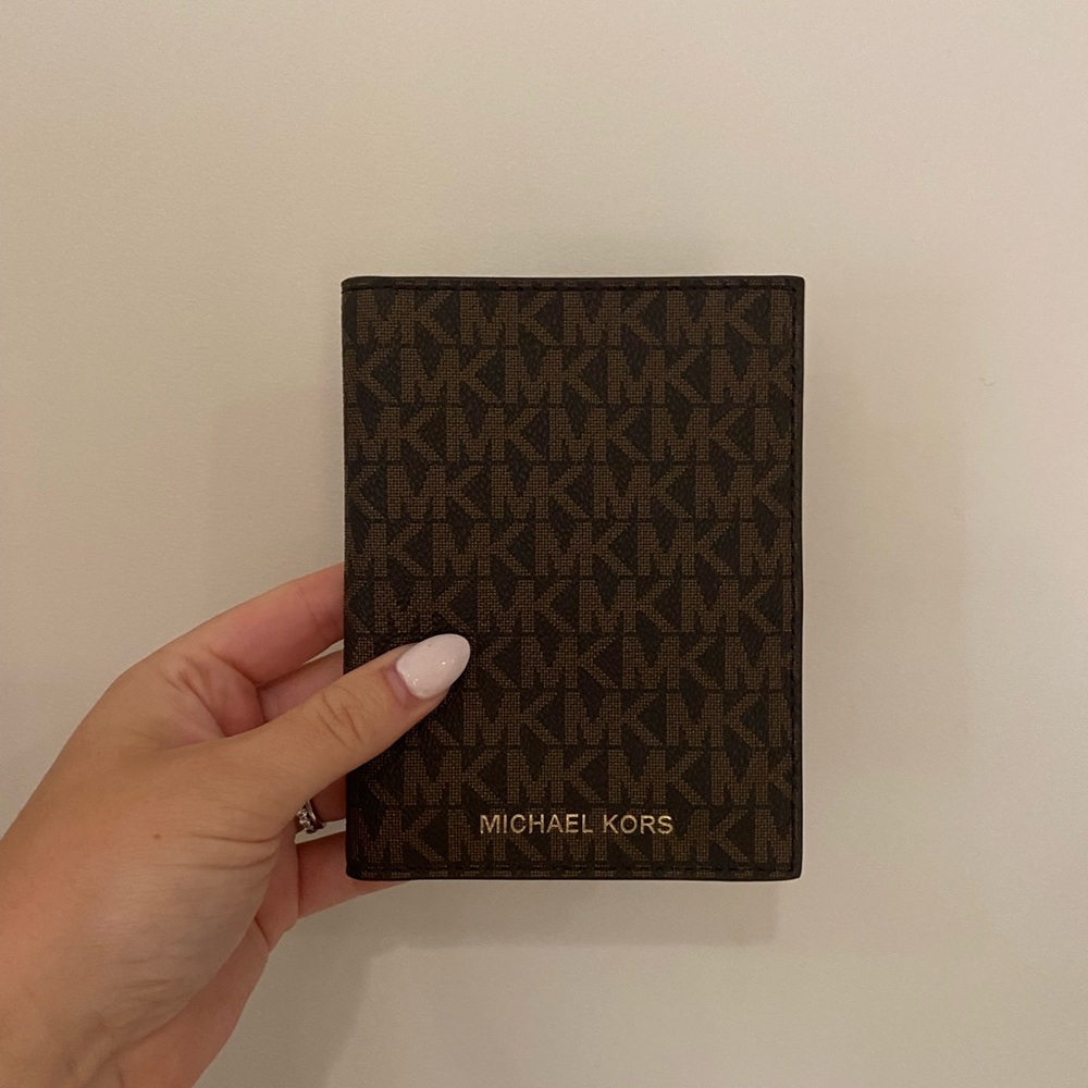 Michael Kors Brown Passport Holder Wallet